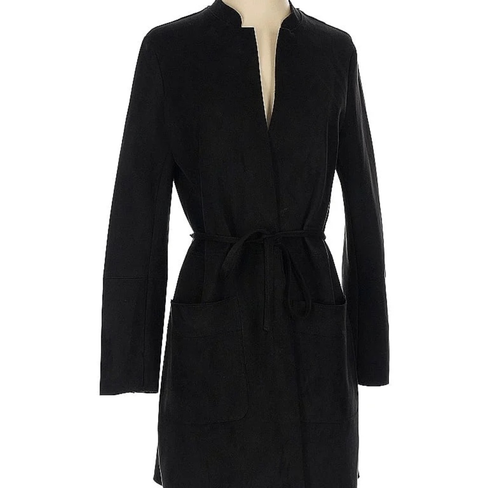 Elegant Black faux suede light coat / blazer